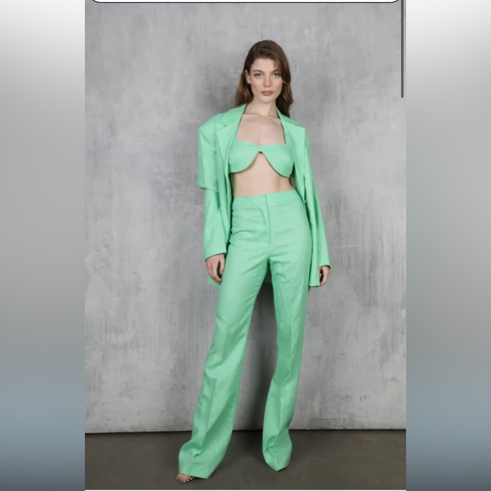 Miscreants Isa 2 piece suit green BNWOT $430 Sz 8